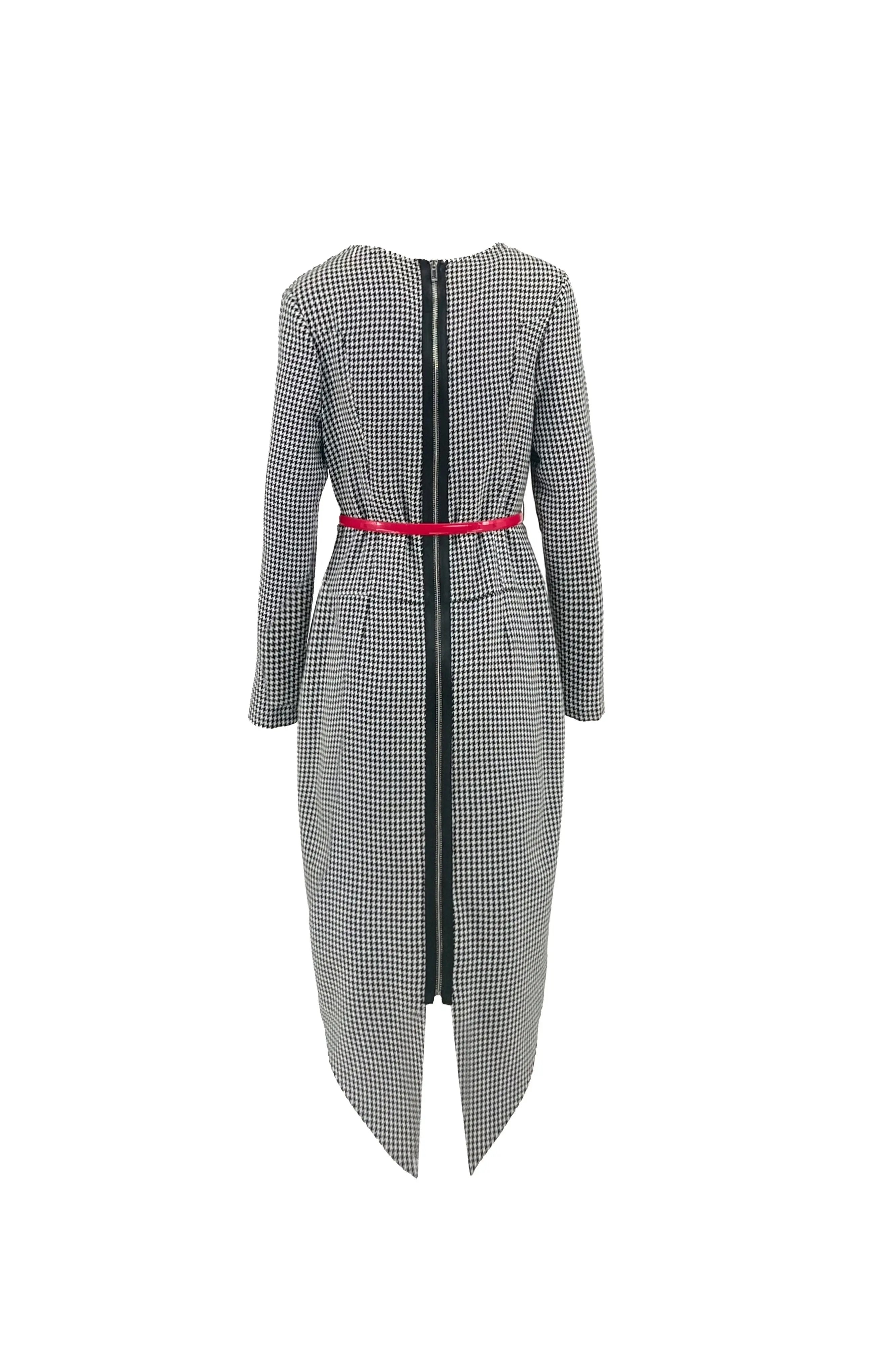 Striped dress, women's mid length, 2024 new collection with waistband for slimming effect ULA